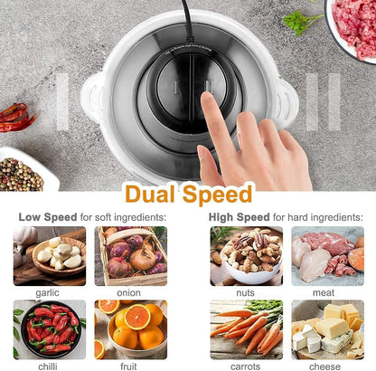 HOMEASY Meat Grinder Electric, Food Processor 2L Stainless Steel Meat Blender Food Chopper for Meat, Vegetables, Fruits and Nuts with 4 Sharp Blades, 350W, 8 Cups, 110V