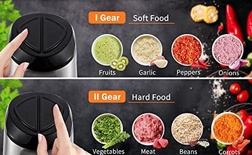 HOMEASY Meat Grinder Electric, Food Processor 2L Stainless Steel Meat Blender Food Chopper for Meat, Vegetables, Fruits and Nuts with 4 Sharp Blades, 350W, 8 Cups, 110V