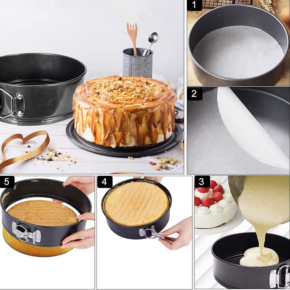 homeasy Springform Cake Pan Set, Cake Tin Set 3 Pcs (4"/7"/9") Cheesecake Baking Pan Set Nonstick Leakproof with Removable Bottom