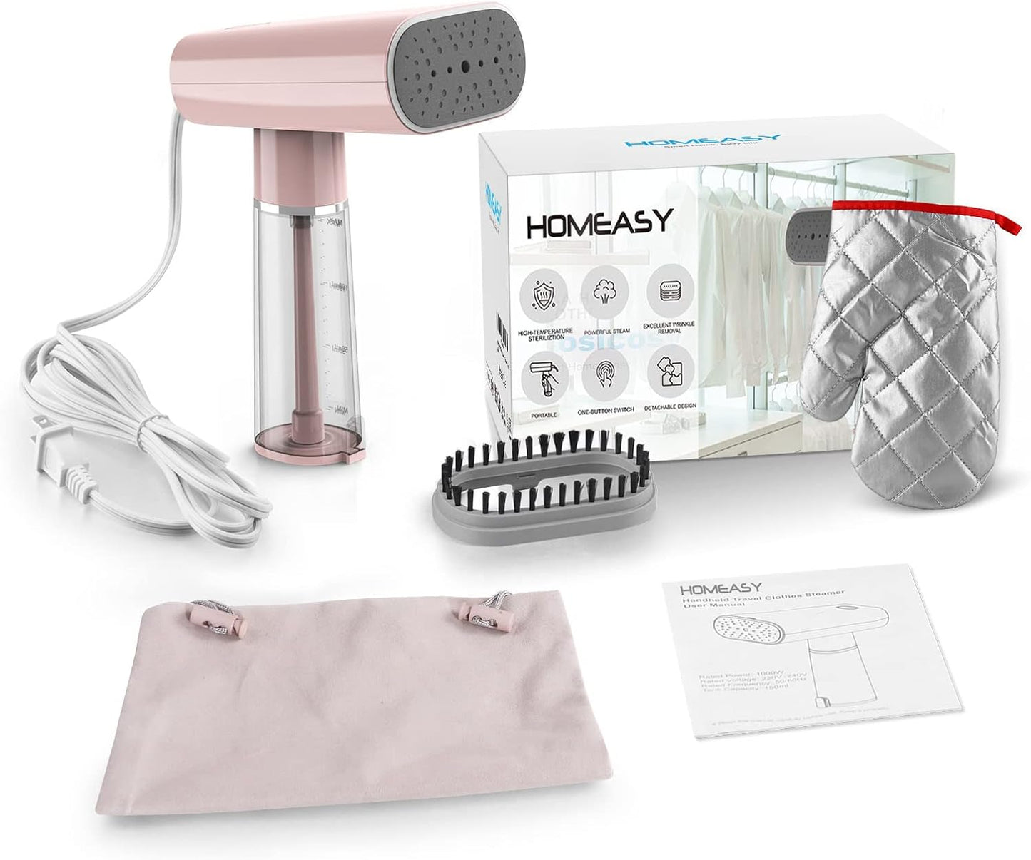  Clothes Steamer Travel, HOMEASY Handheld Steamer for